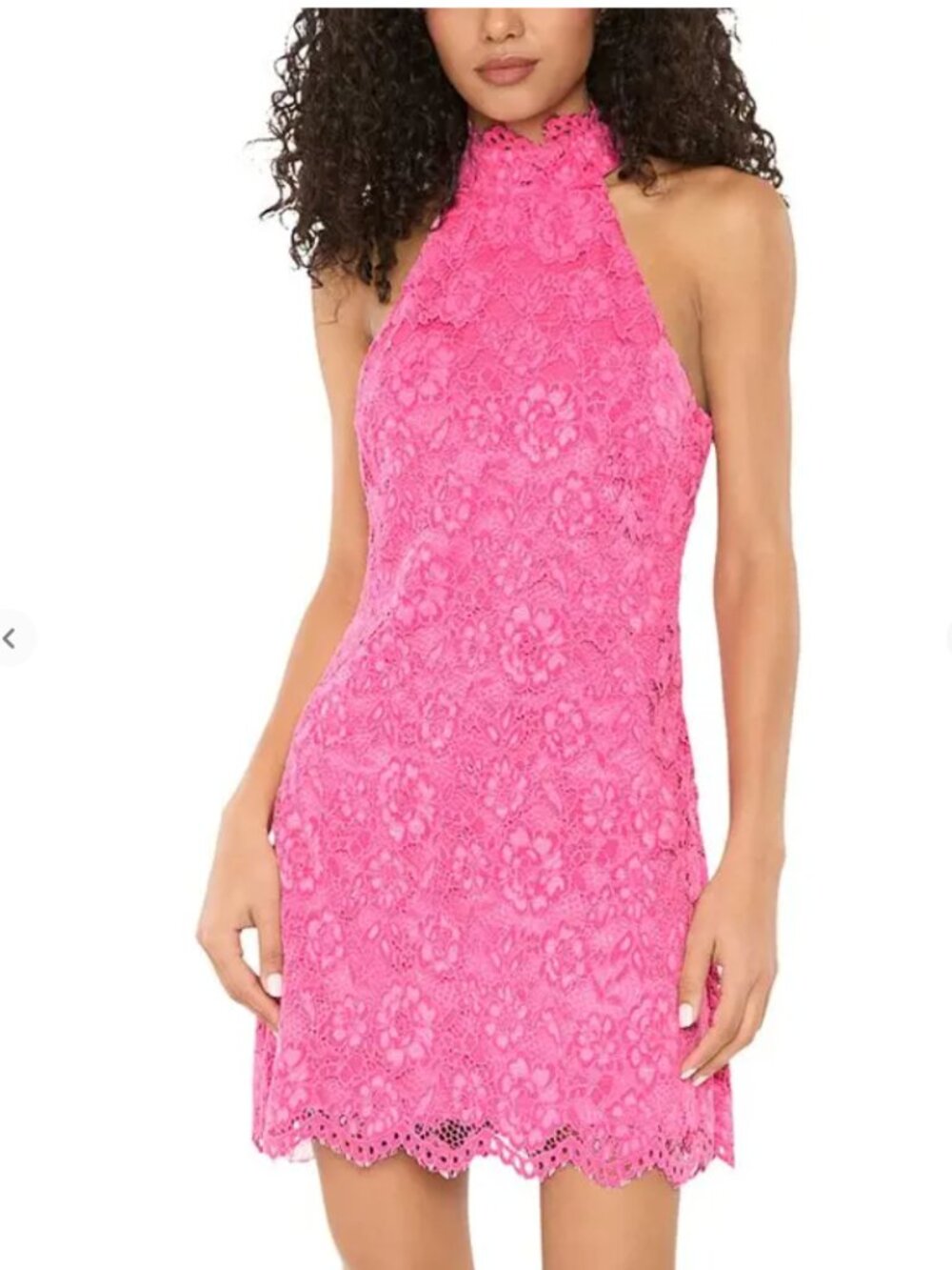 NWT Likely Issa Mini Dress Pink Sugar Lace Halter Mock Neck Women's 4
